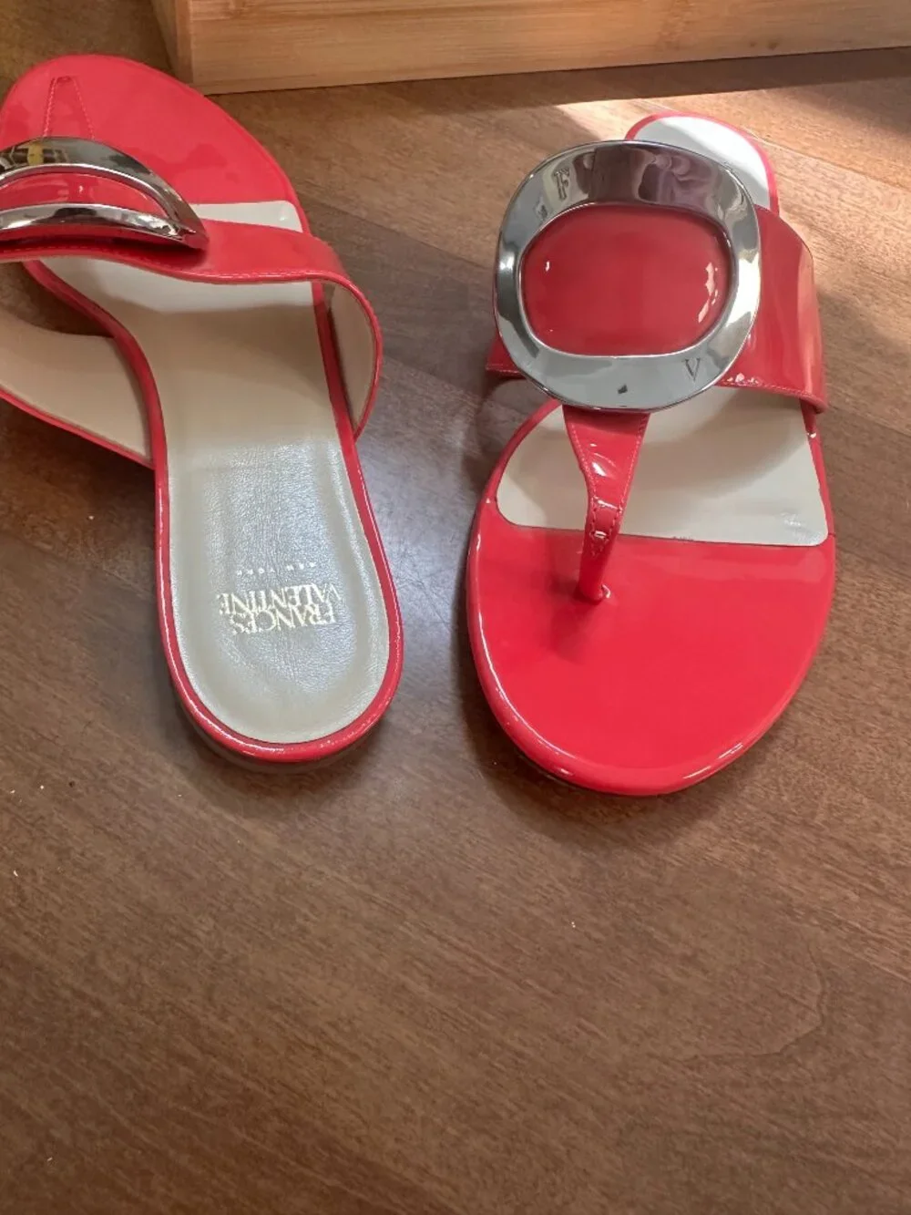 Frances Valentine Noel Vibrant Pink Sandal with Silver Accent